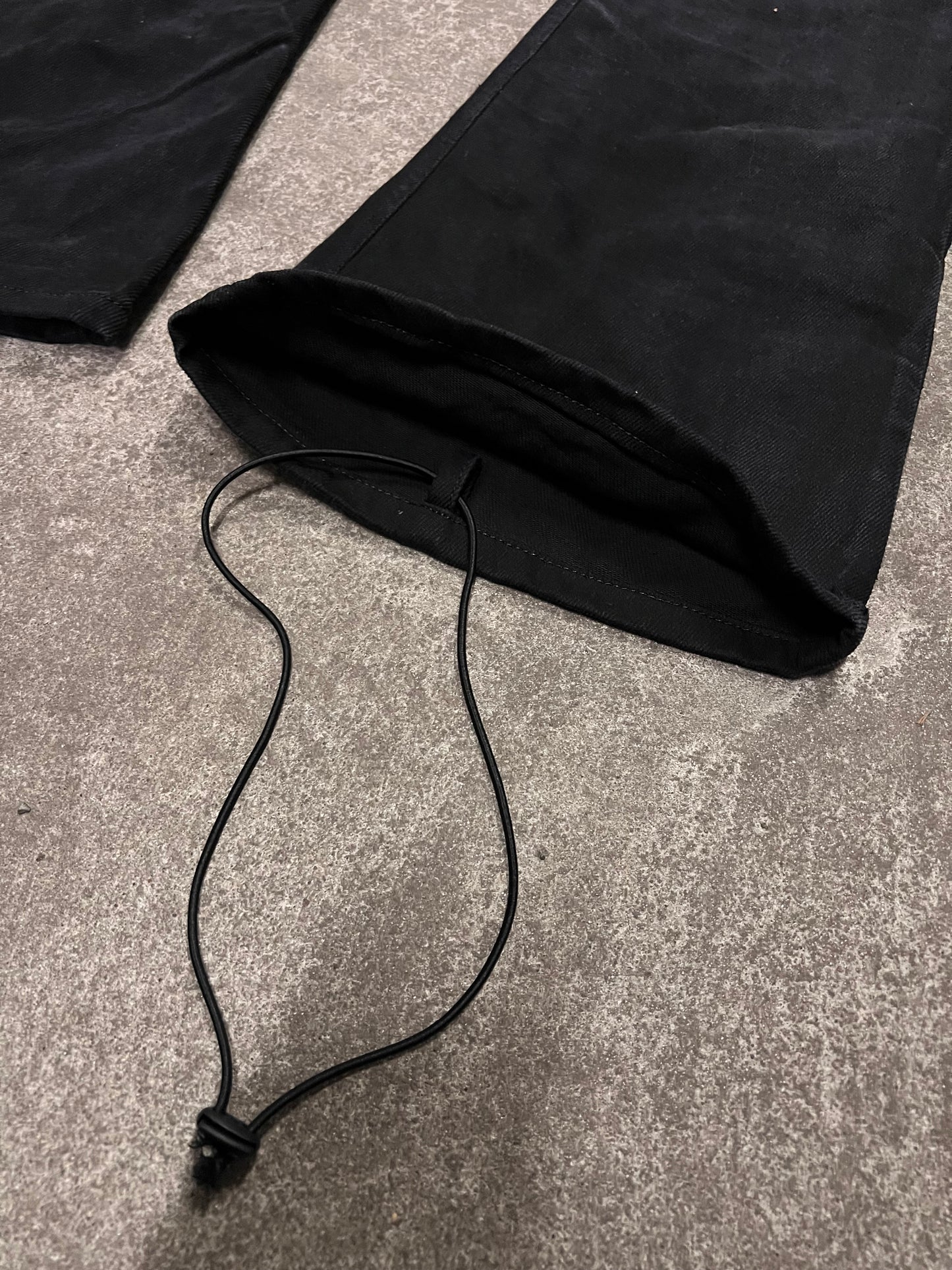 Washed Black Flared Denim