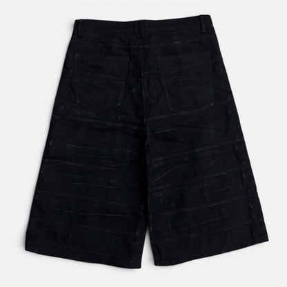 OVERSEAMED DENIM SHORTS