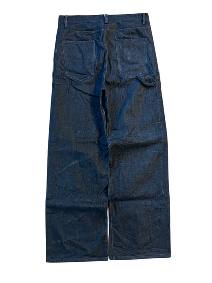 Navy distressed doubleknee jeans