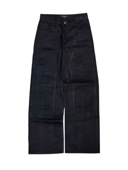 Black Distressed doubleknee jeans