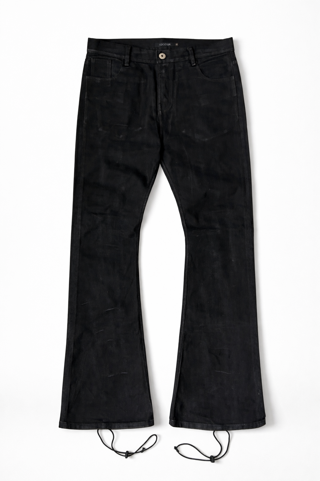 WASHED BLACK FLARED DENIM
