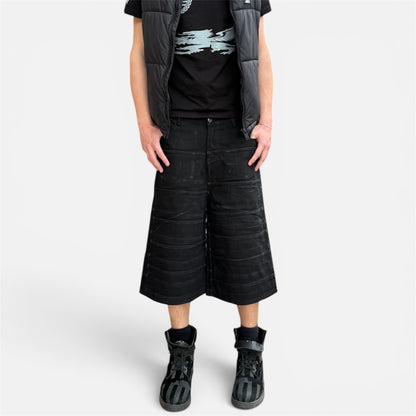 OVERSEAMED DENIM SHORTS