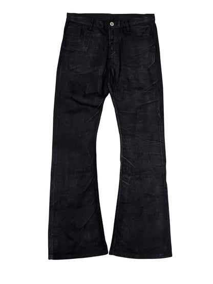 Washed Black Flared Denim