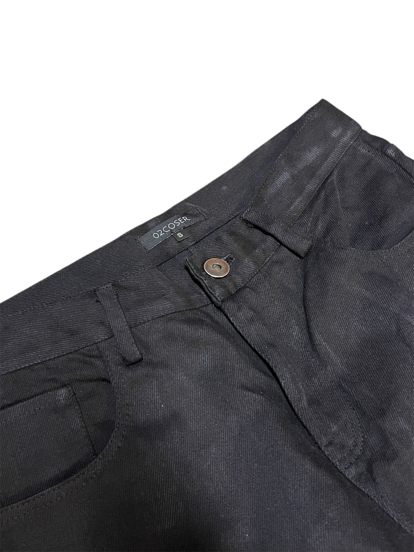 Black Distressed doubleknee jeans