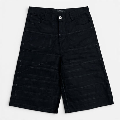 OVERSEAMED DENIM SHORTS